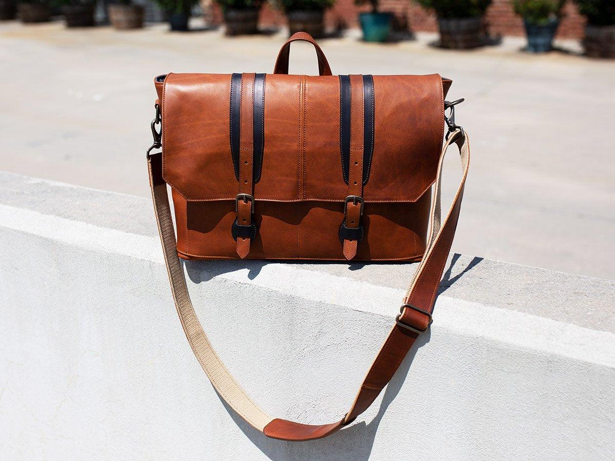 Leather Man Work Bag - Tan - Image 2