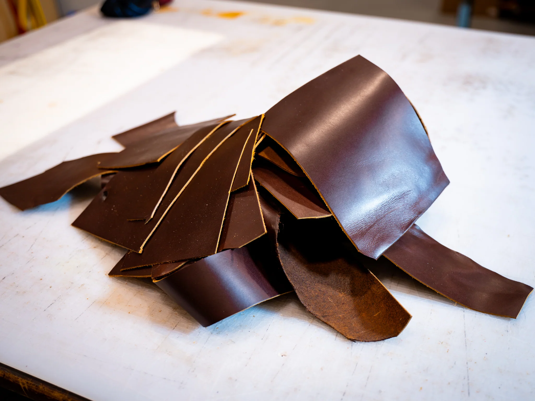 Leather Scraps - Chestnut