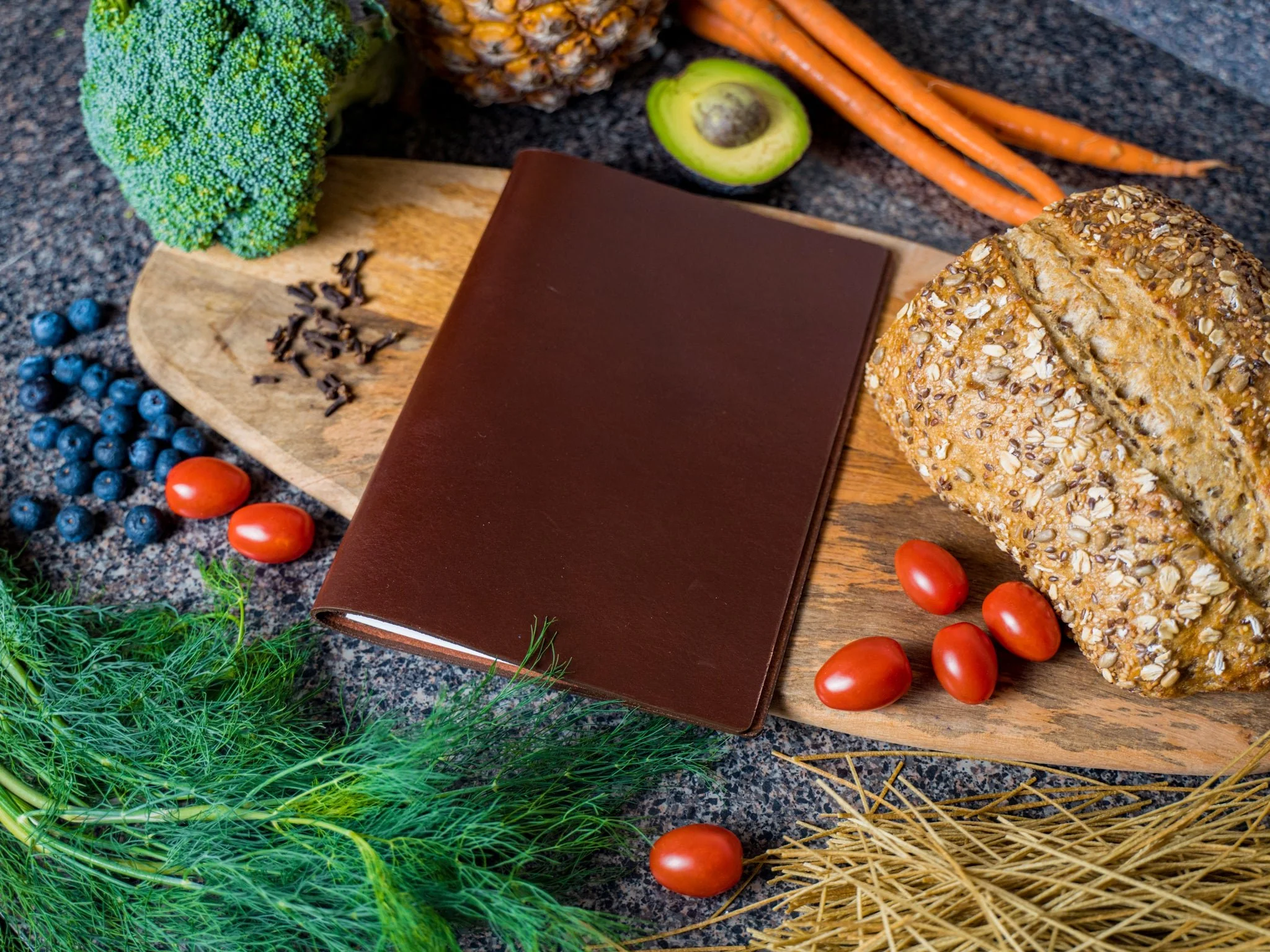 MEXICAN LEATHER SIMPLE MENU COVER - Chestnut