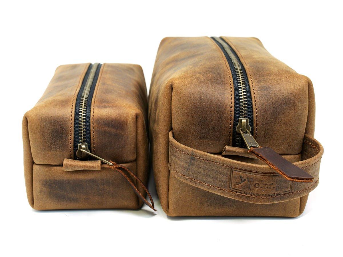 Crazy Horse Leather Dopp Kit - Brown - Image 5